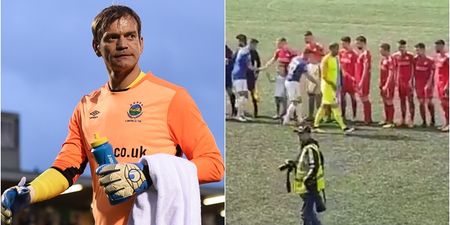 Former Man United keeper Roy Carroll divides opinion over handshake snub of Cliftonville players