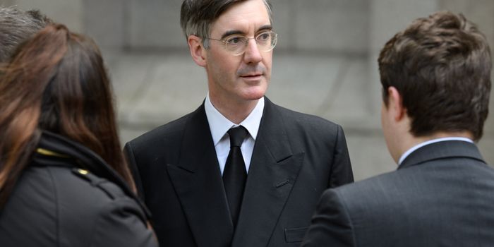 LONDON, ENGLAND - SEPTEMBER 13: Conservative MP for North East Somerset Jacob Rees-Mogg arrives at Westminster Cathedral for the funeral of the late British Cardinal Cormac Murphy-O'Connor, on September 13, 2017 in London, England. The 85-year-old died on September 1 after a battle with cancer. (Photo by Leon Neal/Getty Images)