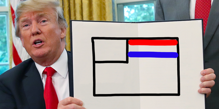 In defence of Donald Trump colouring in the American flag incorrectly