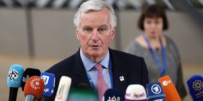 BRUSSELS, BELGIUM - APRIL 29: European Union's chief Brexit negotiator, Michel Barnier speaks to the media as he arrives at the Council of the European Union ahead of an EU Council meeting on April 29, 2017 in Brussels, Belgium. The 27 members of the European Union will meet in Brussels for a special European Council meeting to discuss the continuing Brexit negotiations. (Photo by Dan Kitwood/Getty Images)