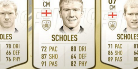 FIFA 19 have thrown Paul Scholes into the mix of the Gerrard-Lampard debate