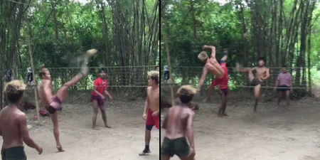 These Muay Thai fighters playing foot tennis have the most tekkers you’ll ever see