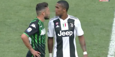 WATCH: Douglas Costa sent off for spitting in face of opponent