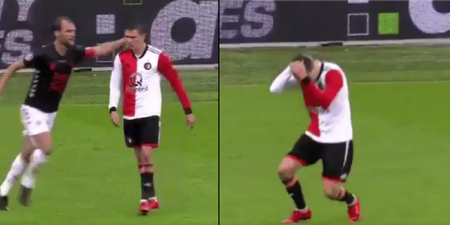 Feyenoord’s Steven Berghuis miraculously survives pat on the back of his head