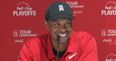 Tiger Woods’ final answer of his press conference had the room in stitches