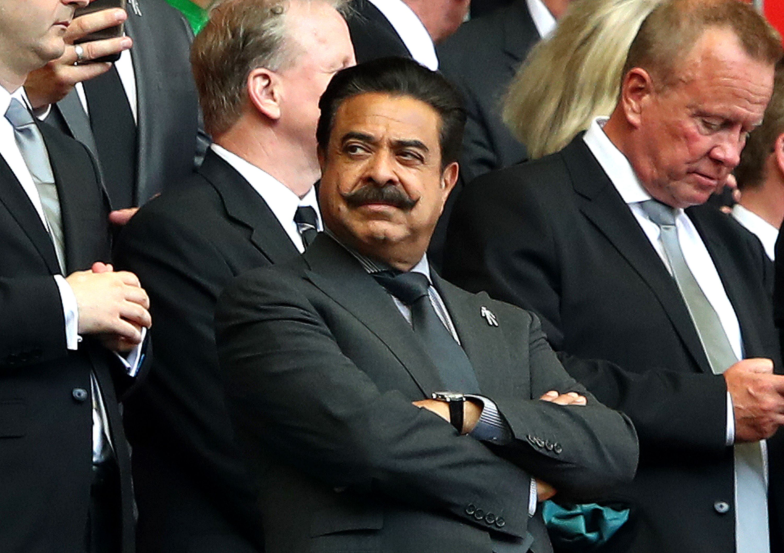Wembley LONDON, ENGLAND - MAY 26: Fulham owner, Shahid Khan looks on prior to the Sky Bet Championship Play Off Final between Aston Villa and Fulham at Wembley Stadium on May 26, 2018 in London, England. (Photo by Clive Mason/Getty Images)