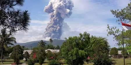 Indonesia volcano erupts on the same island as devastating earthquake