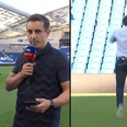 Gary Neville and Jamie Carragher finally took part in a foot race live on TV
