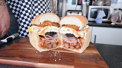 A burger van in Wales is selling this heart attack in a loaf