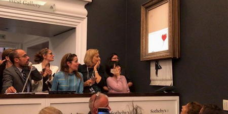 Banksy posts behind-the-scenes video of ‘self-destructing’ painting at auction house