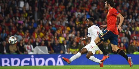 Raheem Sterling wallops home his first goal for England in 1102 days