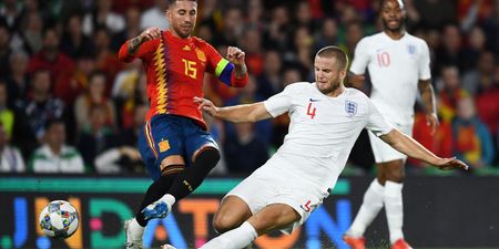 Eric Dier’s tackle completely flattens Sergio Ramos as England earn famous win in Spain