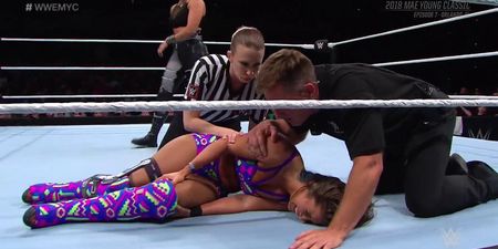 The moment when Welsh WWE star Tegan Nox knee ‘exploded’ in the ring