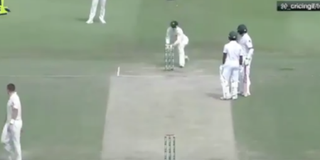 WATCH: Pakistani batsman run out after not realising his shot had not gone for four