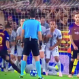 WATCH: Marcelo Brozovic lies flat on the floor to deny Luis Suarez’s under-the-wall free-kick