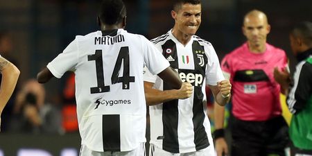 Cristiano Ronaldo has scored the first banger of his Serie A career