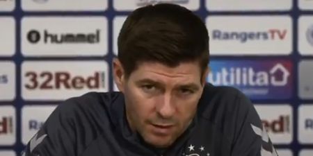 Steven Gerrard interrupts question for player to clarify “warning” to Rangers squad
