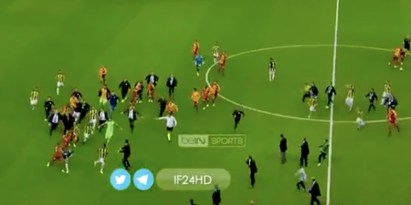 Chaos ensues on the pitch after Istanbul derby between Fenerbahçe and Galatasaray