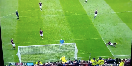 WATCH: Scott Arfield receives red card for sliding knees first into Hearts goalkeeper’s face