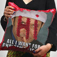 This cushion reveals Jeff Goldblum’s face with a Christmas message and you’re gonna want one