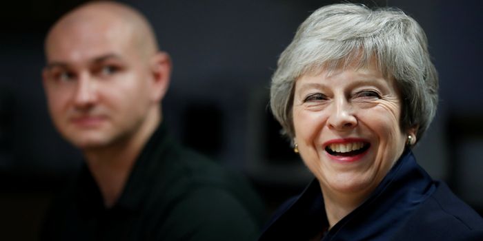 BRIDGE OF WEIR, SCOTLAND - NOVEMBER 28: British Prime Minister Theresa May during her visit to the Scottish Leather Group Limited, on November 28, 2018 in Bridge of Weir, Scotland. British Prime Minister Theresa May May is visiting Scotland as she continues her tour of the UK ahead of a crucial vote on her Brexit plan in Parliament in December. (Photo by Russell Cheyne - WPA Pool/Getty Images)