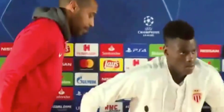 WATCH: Thierry Henry glares at young defender after leaving his chair untucked