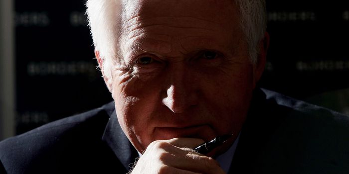 LONDON - JUNE 8: Question Time host David Dimbleby signs copies of his new publication "A Picture Of Britain", and promotes BBC One series of the same name, at Borders, Oxford Street on June 8, 2005 in London, England. (Photo by MJ Kim/Getty Images)