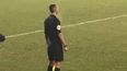 League Two assistant referee runs the line in smart shoes