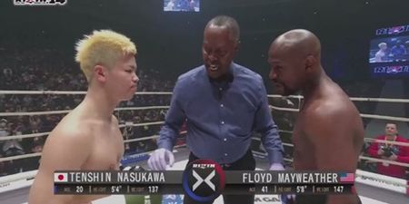 Floyd Mayweather finishes Tenshin Nasukawa in first round