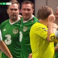 Michael Owen and Jason McAteer kick off in Ireland vs England Star Sixes match