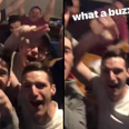 Declan Rice celebrates man of the match performance against Arsenal in pub with West Ham fans