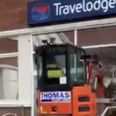 Man smashes Travelodge with digger ‘because he hadn’t been paid on time’