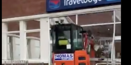 Man smashes Travelodge with digger ‘because he hadn’t been paid on time’