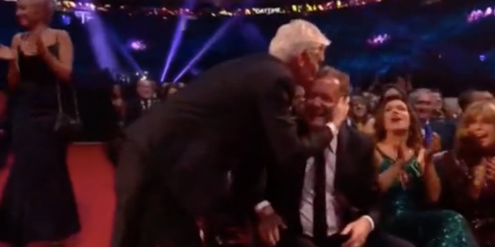 Phillip Schofield kisses Piers Morgan on the head after winning Best Daytime award