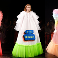 Viktor & Rolf’s meme-inspired dresses are significantly improved with British insults
