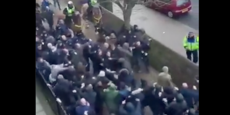 Watch Everton and Millwall supporters clash outside The Den ahead of FA Cup tie