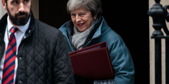 LONDON, ENGLAND - JANUARY 21: Theresa May leaves Number 10 Downing Street on January 21, 2019 in London, England. British Prime Minister Theresa May is due to address the House of Commons this afternoon outlining how she proposes to move forward with Brexit. (Photo by Jack Taylor/Getty Images)