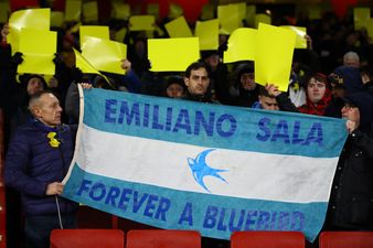 Nantes fans chant “Bluebirds” with Cardiff City supporters who went to Saint-Étienne game