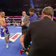 Brooklyn boxer’s disrespectful celebration did not go down well with opponent’s corner