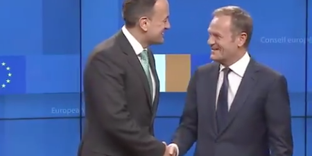 Irish prime minister’s microphone catches him giving Donald Tusk a warning about the British press over Brexit