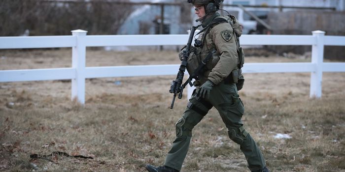 AURORA, ILLINOIS - FEBRUARY 15: Police secure the area following a shooting at the Henry Pratt Company on February 15, 2019 in Aurora, Illinois. Five people were reported dead and 5 police officers wounded from the shooting. The gunman has been identified as Gary Martin, a 45-year-old man believed to be an employee at the company. (Photo by Scott Olson/Getty Images)
