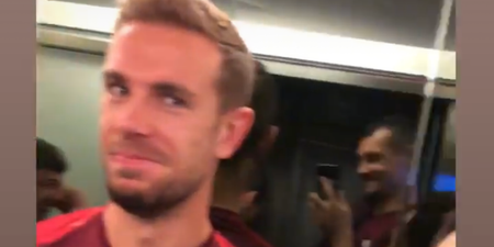 Liverpool players get stuck in a lift