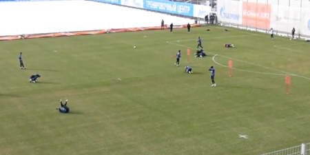 WATCH: Zenit player ridiculed by teammates after being ‘tackled’ by plastic prop