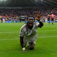 Bafétimbi Gomis scares ball boy with celebration, apologises by giving him his shirt