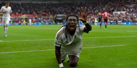 Bafétimbi Gomis scares ball boy with celebration, apologises by giving him his shirt