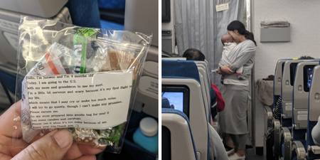Mum hands out 200 goodie bags to passengers on flight as preemptive apology for baby crying