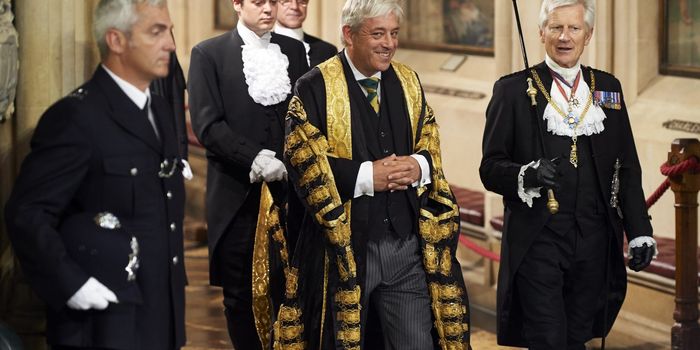 John Bercow walks through parliament at the state opening