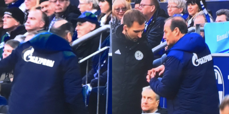 Schalke manager hands fourth official some sweets to apologise for shouting at him