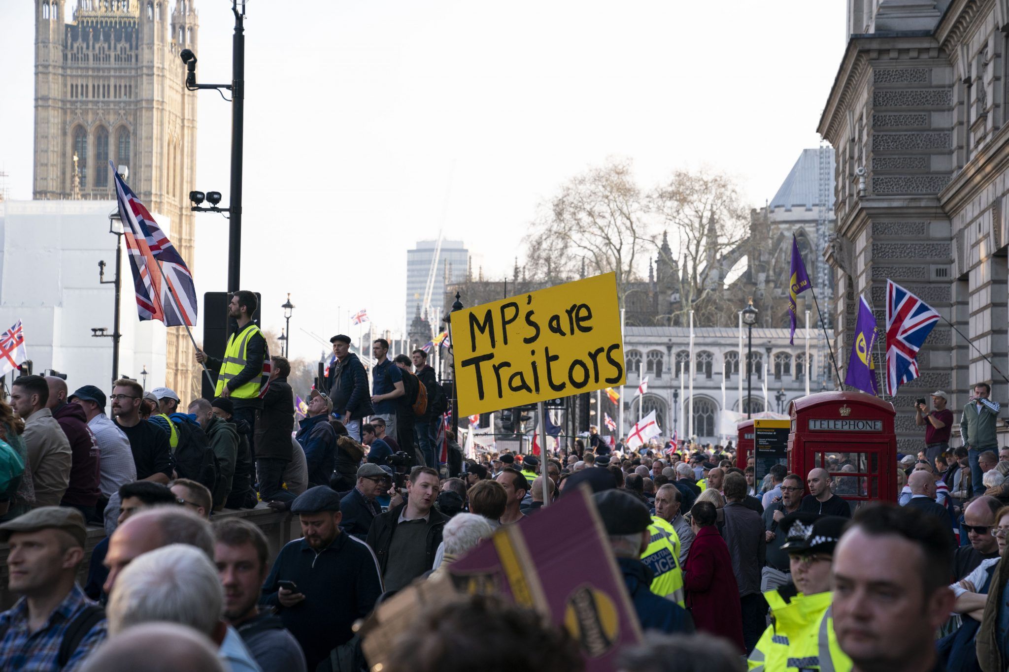 On March 29 people descended on Westminster to protest the government's handling of Brexit (Credit: Getty)