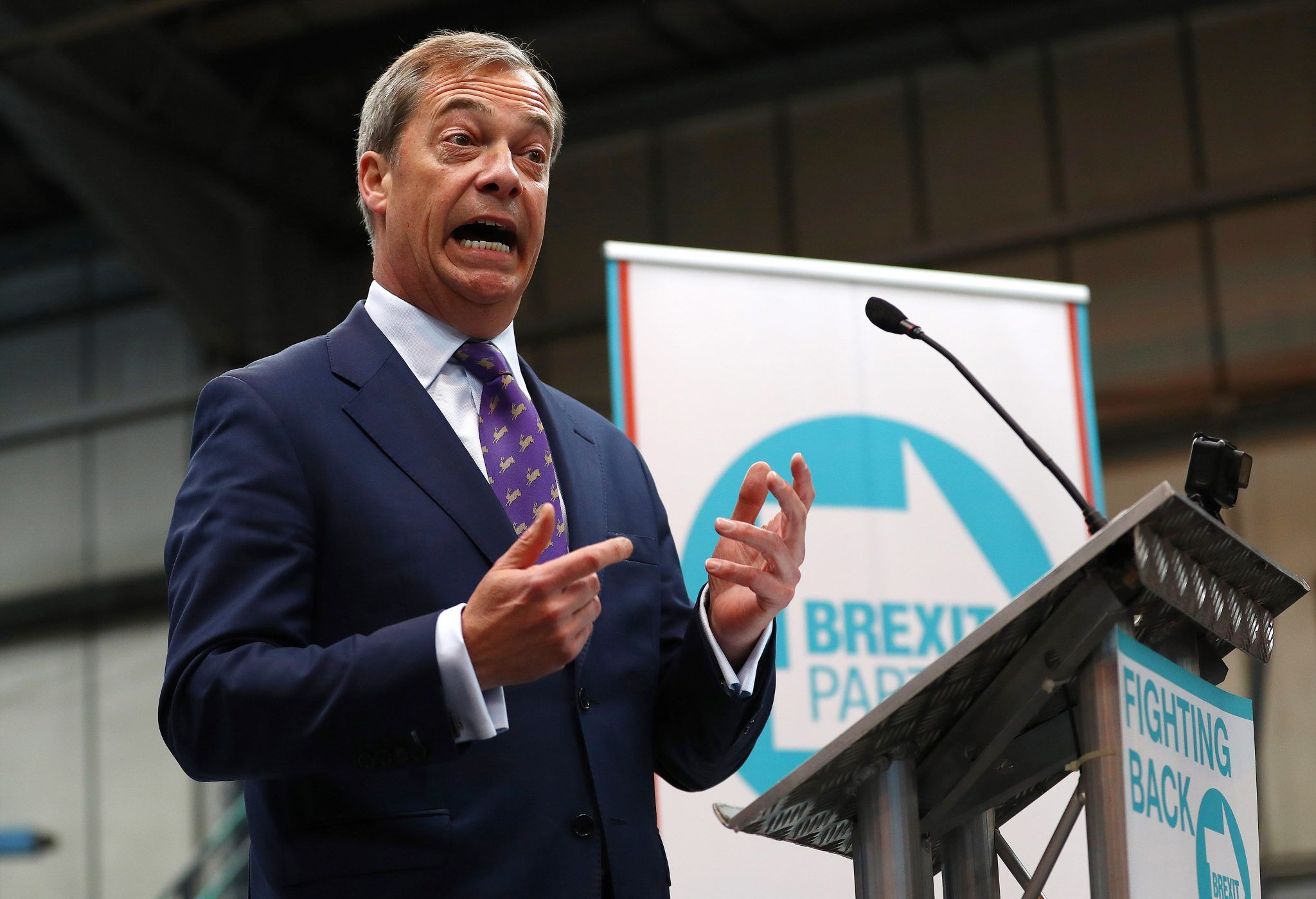 Nigel Farage has bet £1,000 that his Brexit party will secure the most seats (at the European elections Credit: Matthew Lewis)